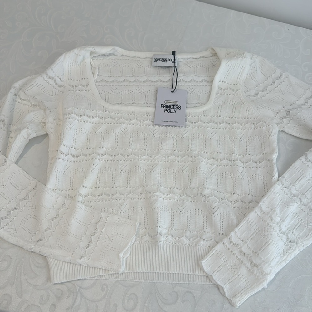 Princess Polly Valor Crop Open Knit Top. Size 12 - Picture 6 of 16